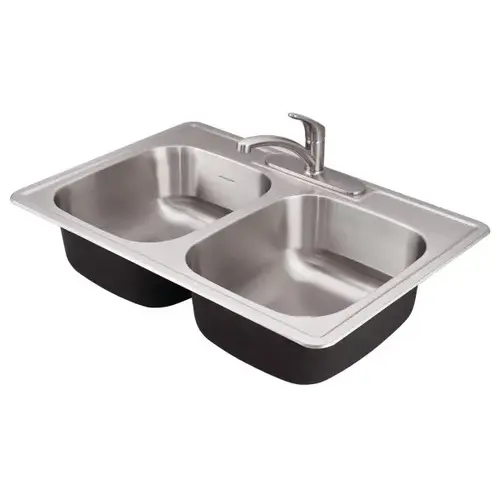 American Standard Colonypro Double Bowl Stainless Steel Sink Kit 33 X 22 X 6"