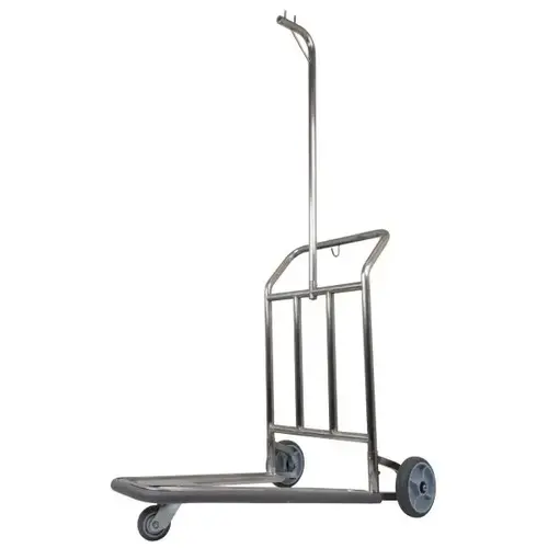 Nestable Compact Luggage Cart Brushed Stainless Steel
