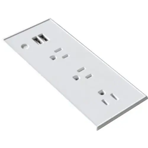 Cubiemod Flush Mount Power Source White 3x120v And 2xusb