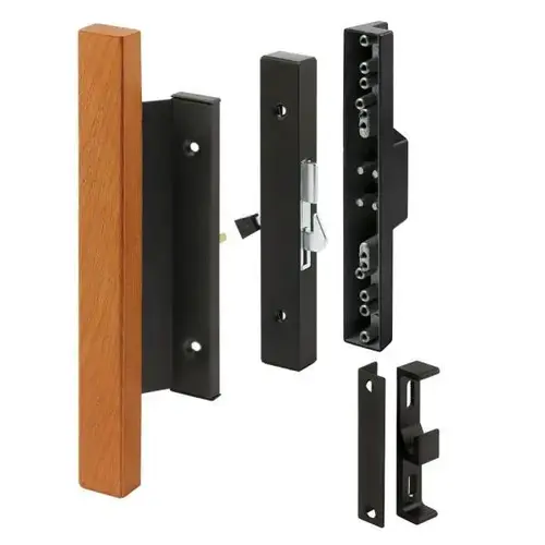 Blk Dcst W/ Hardwood Handle Surface Hook Slid Patio Dr Pull Blk Dcst W/ Hardwood Handle Surface Hook Slid Patio Dr Pull