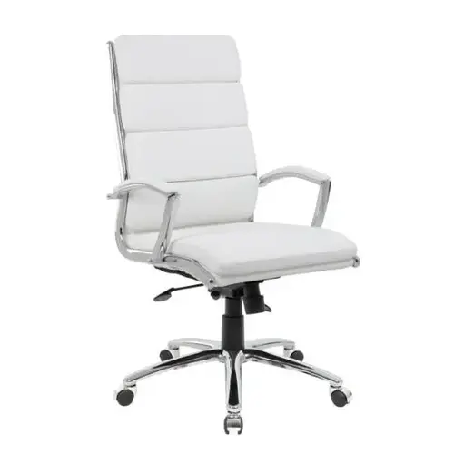 Executive Chair, White Chrome Executive Chair, White Chrome