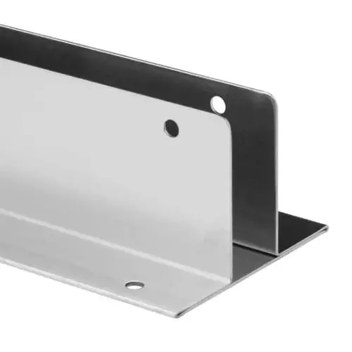 Continuous Wall Bracket, Two Ear, Fits 1/2 In. Panels, Ss, 54 In.