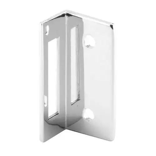 Keeper For Slide Latch, 2-1/2 In. Cast Zamak, Chrm Plated, Inswing