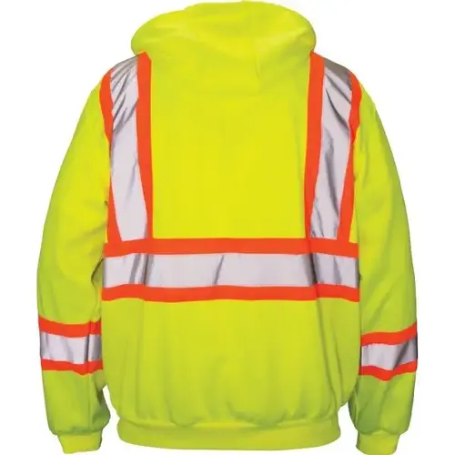 Corp. Ansi Class 2 Hooded Sweatshirt, Yellow, 2x-Large