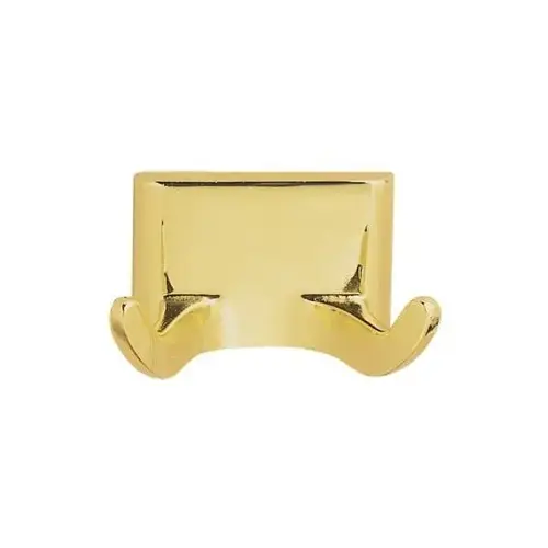 Millbridge Double Robe Hook, Polished Brass Finish