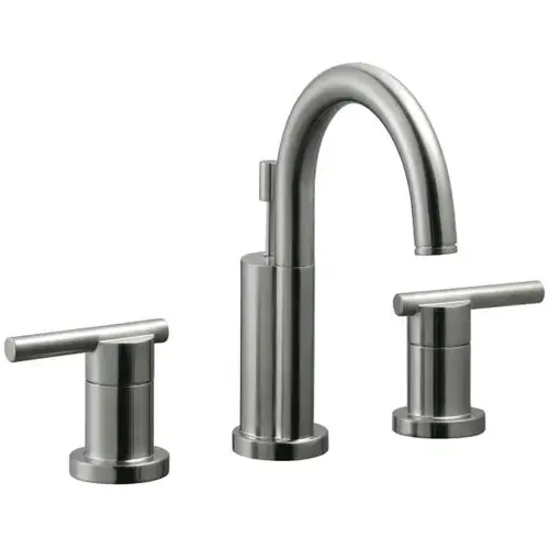 Geneva Wide Spread Lavatory Faucet, Satin Nickel Finish Geneva Wide Spread Lavatory Faucet, Satin Nickel Finish