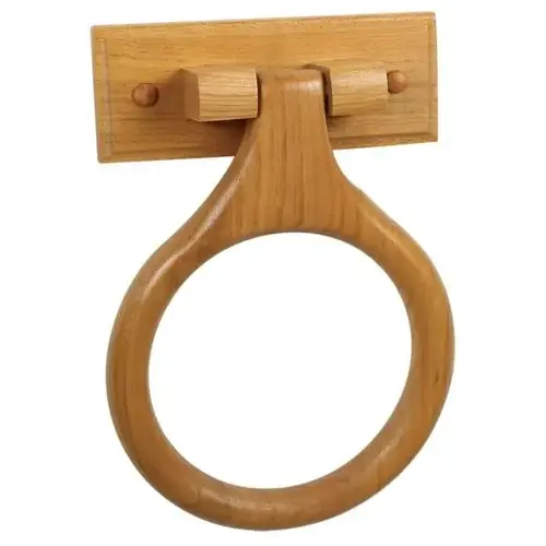 Dalton Towel Ring, Honey Oak Finish