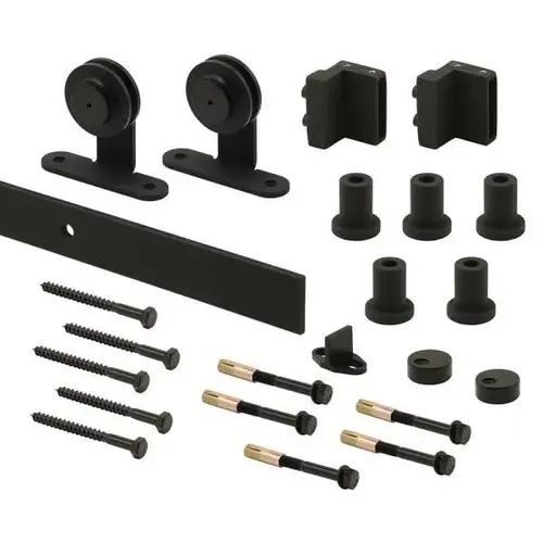 Hd Barn Dr Trk Kit, Smooth Rling, Top Mt, Matte Blk