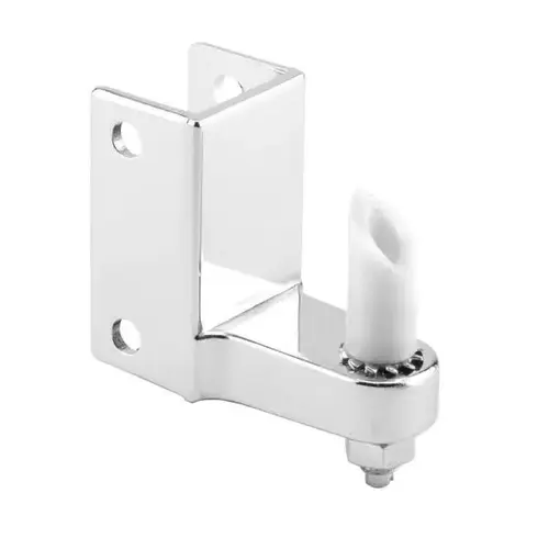 Post Mt Gravity Pivot Hinge, 1in, Zamak, Chrm, 1/2in Pintle, Bottom Chrome Plated