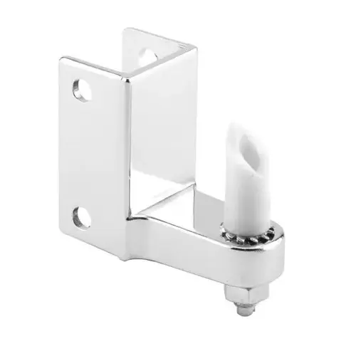 Post Mt Gravity Pivot Hinge, 1in, Zamak, Chrm, 1/2in Pintle, Bottom Chrome Plated