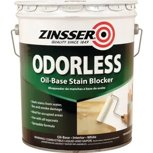 5 Gal Odorless Stain Blocking Primer Flat White 1pk