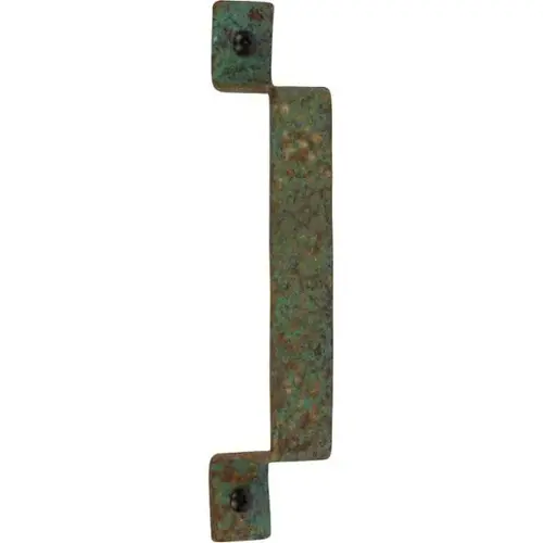 Barn Door Handle Green Patina , Flat Square