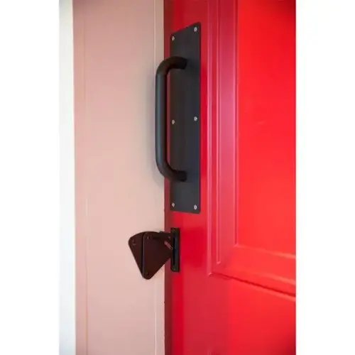 Barn Door Handle Black, Round W/Plate Barn Door Handle Black, Round W/Plate