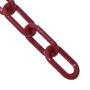 MR CHAIN 51058-100 2 Inch Heavy Duty X 100 Feet Crimson Plastic Barrier Chain