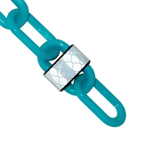 2 Inch X 100 Feet Turquoise Reflective Plastic Barrier Chain 2 Inch X 100 Feet Turquoise Reflective Plastic Barrier Chain