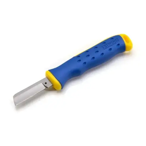 1.8-In Cable Splicing Knife In-Handle Blade Storage Blue Yellow