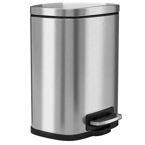 1.3 Gallon Fire Rated Step Pedal Small Bathroom Trash Can With Odor Filter 1.3 Gallon Fire Rated Step Pedal Small Bathroom Trash Can With Odor Filter