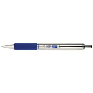 Zebra 29220 F-402 Retractable Fine 0.7 Mm Blue Ink Stainless Steel/Blue Barrel