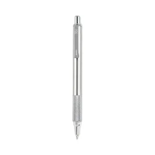 F-701 Retractable Fine 0.7 Mm Black Ink Stainless Steel/Black Barrel