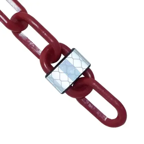 2 Inch X 25 Feet Crimson Reflective Plastic Barrier Chain