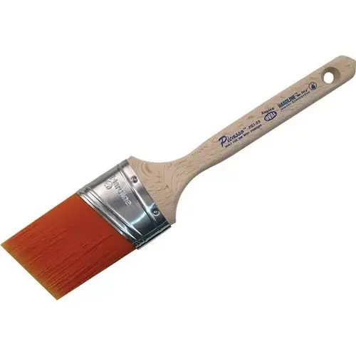 Pic11-2.5 2.5" Picasso Angled Oval Stiff Chisel Brush W/ Standard Handle