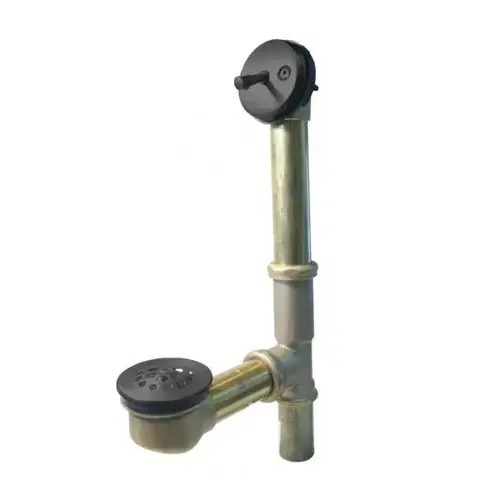 14 " Brass Trip Lever Bath Waste Drain In Matte Black 14 " Brass Trip Lever Bath Waste Drain In Matte Black