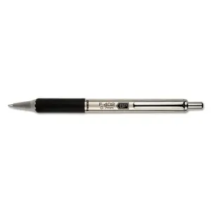 Zebra 29210 F-402 Retractable Fine 0.7 Mm Black Ink Stainless Steel/Black Barrel