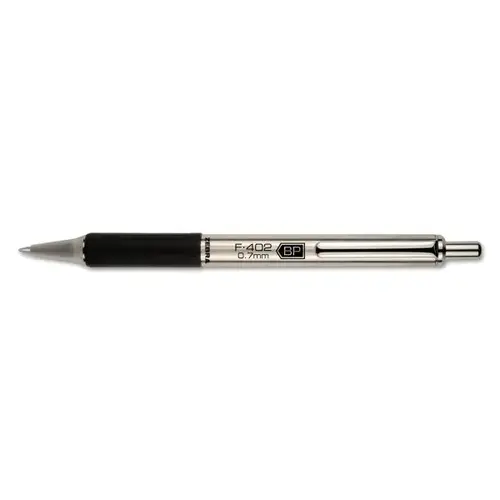 F-402 Retractable Fine 0.7 Mm Black Ink Stainless Steel/Black Barrel F-402 Retractable Fine 0.7 Mm Black Ink Stainless Steel/Black Barrel