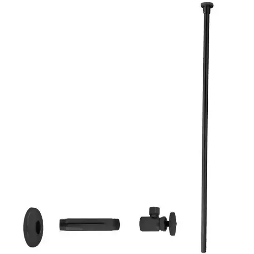 Toilet Kit Round Handles 1/2 " Ips X 3/8 " Od Matte Black Toilet Kit Round Handles 1/2 " Ips X 3/8 " Od Matte Black