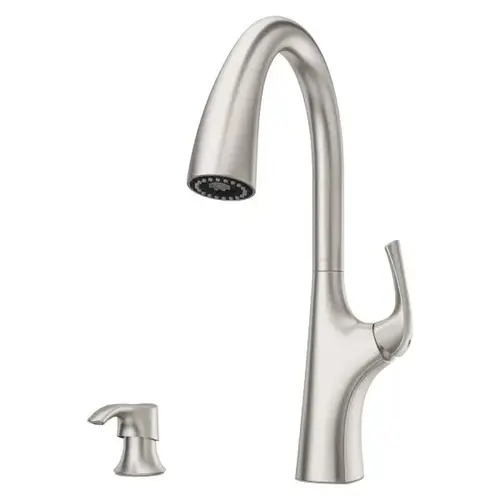 Ladera 1-Handle Pull-Down Kitchen Faucet With Soap Stainless Steel Ladera 1-Handle Pull-Down Kitchen Faucet With Soap Stainless Steel