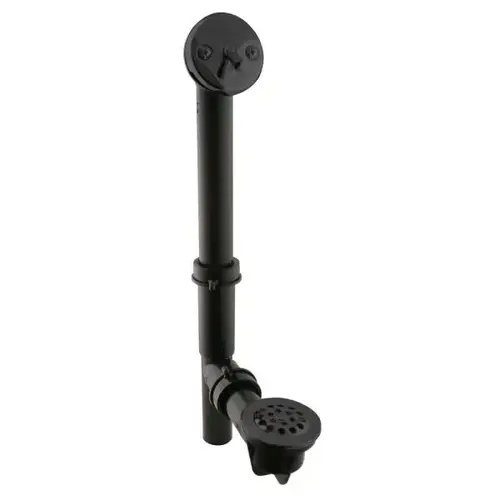 Black 1-1/2 " Tubular Trip Lever Bath Waste Drain Kit Matte Black