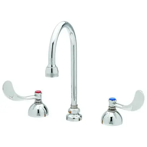 Widespread Lavatory Faucet, 2.2 Gpm, 5.312" Spout, 8" Center, Polished Chrome Widespread Lavatory Faucet, 2.2 Gpm, 5.312" Spout, 8" Center, Polished Chrome