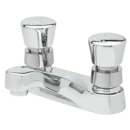Centerset Lavatory Faucet, 2.2 Gpm, 1.437" Spout, 4" Center, Chrome, 2 Handles