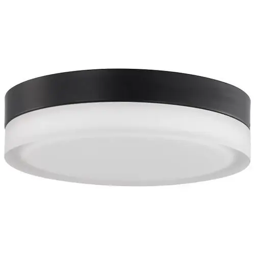 Pi 11"" Led Flush Mount Black Fixture With Etched Glass