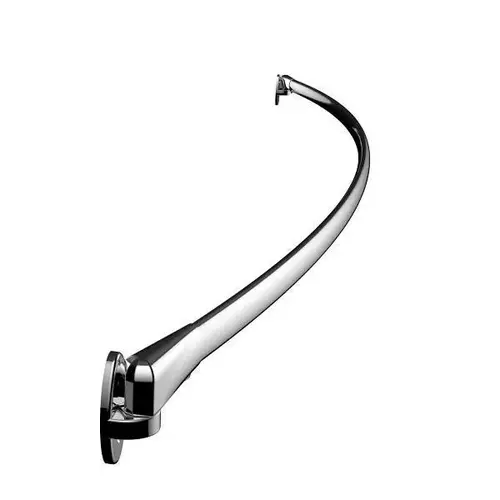 One-Piece Curved 60" Oval Bar Shower Rod Bright Polished Finish Silver