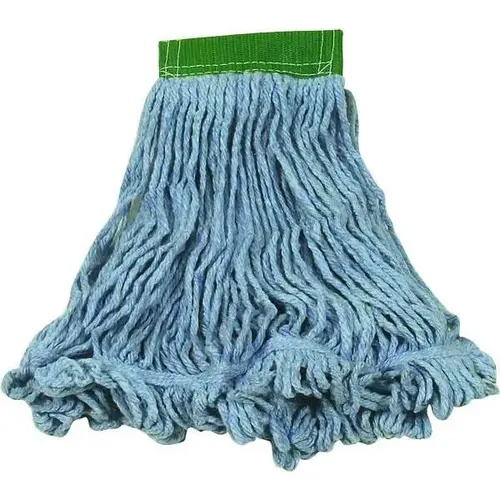 Super Stitch Mop Head Medium (MED) 20 OZ Blue Cotton Synthetic Blend Loop End Launderable 5IN Headband Super Stitch Mop Head Medium (MED) 20 OZ Blue Cotton Synthetic Blend Loop End Launderable 5IN Headband
