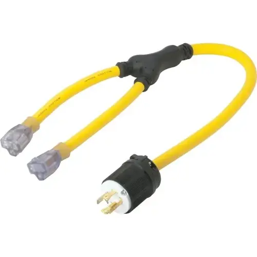 Stow 3 Ft 20 Amp 10/4 And 10/3-Gauge Outdoor Power Extension Cord (Yellow)