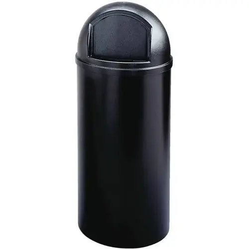15 Gal. Marshal Classic Round-Top Trash Can (Black)