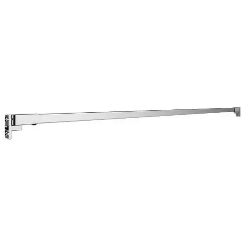 One-Piece Straight 60" Rectangle Bar Shower Rod Bright Polished Silver