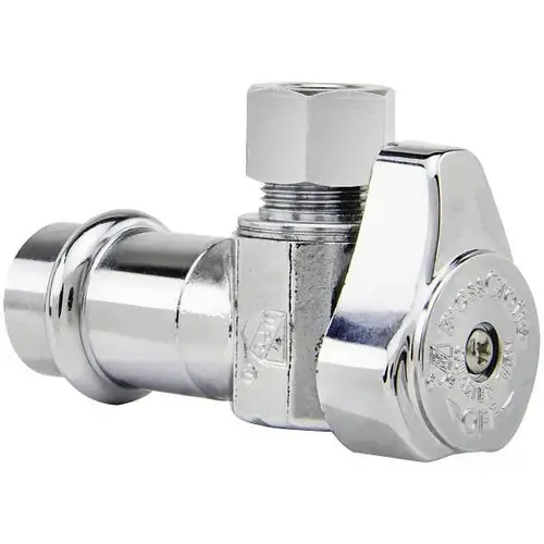 1/2" Nominal Press X 3/8" OD Compression, 1/4 Turn Angle Stop Valve