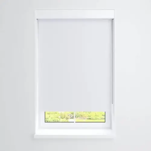 Manual Roller Shade For Windows 48"-60"W X 60"H Blackout Snow White
