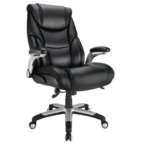 Big Tall Bond Leather High-Back Computer Black/Silver Bifma Compliant