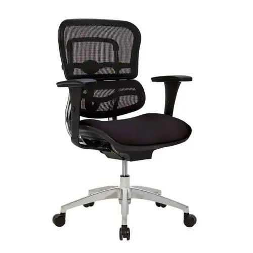 12000 Series Ergonomic Mesh/Fabric Mid-Back Black/Black Bifma Compliant