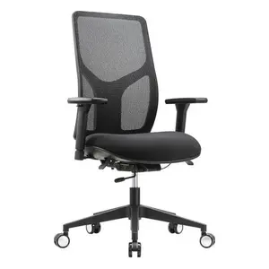 Workpro 7741114 4000 Series Multifunction Ergonomic Mesh/Fabric High-Back Black/Black