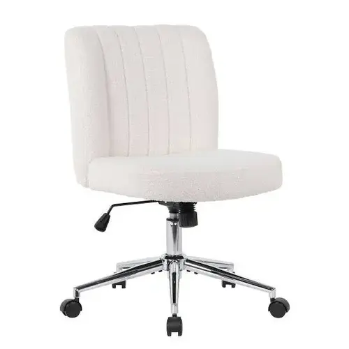 Boss Mid-Back Desk Chair Armless High Crown Chrome Finish Steel Base Boss Mid-Back Desk Chair Armless High Crown Chrome Finish Steel Base