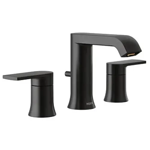 Genta Two Handle Widespread Faucet In Black Genta Two Handle Widespread Faucet In Black