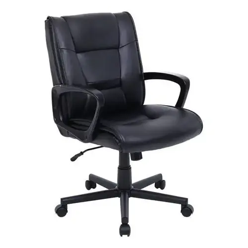 Rezzi Vegan Leather Mid-Back Manager Chair Black