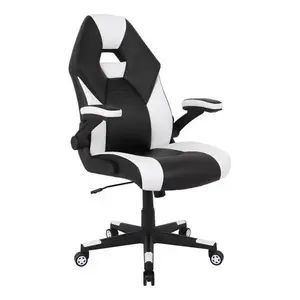 RS Gaming 7679411 Rgx Faux Leather High-Back Gaming Chair Black/White Bifma Compliant