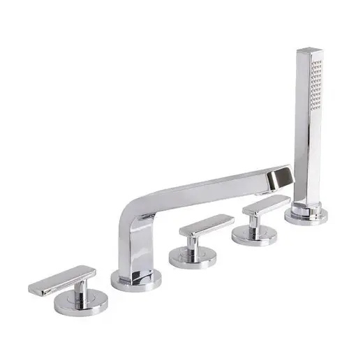 V 5hole Deck Mount Tub Faucet Polished Chrome