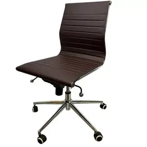 Hospitality Source DC-0054AHG Chair Drk Brown Pu Leather Chrome Powder Coat Finish